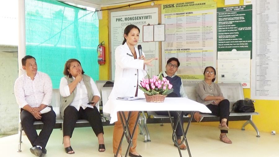 One of the speakers during the NQAS knowledge exchange programme held at PHC Mongsenyimti on September 16. (Photo Courtesy: CMO Mokokchung)